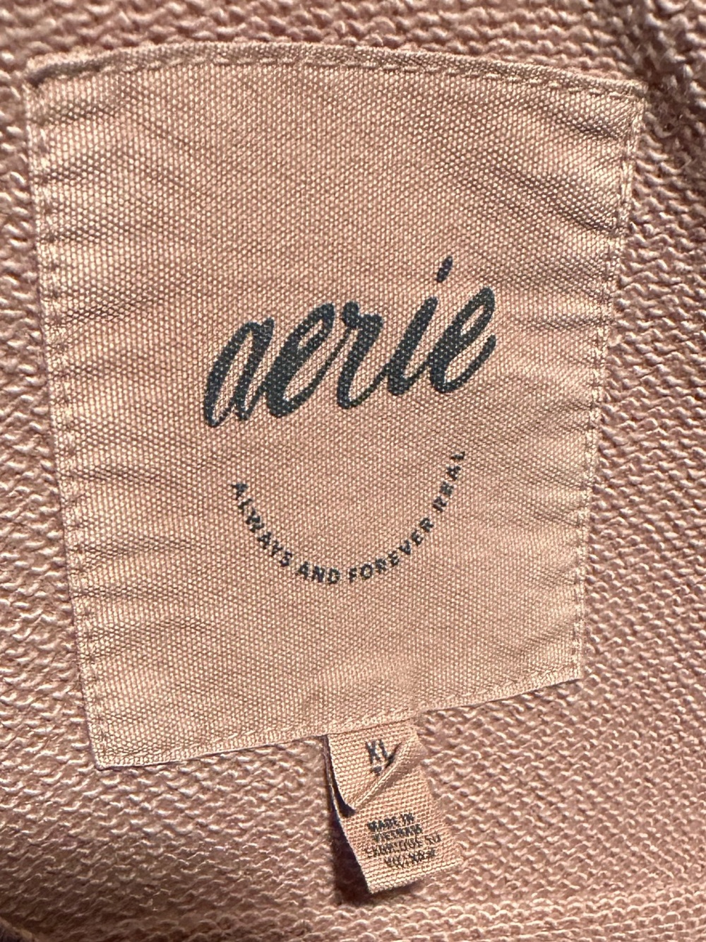 aerie Camel Fringe-Sleeve Sweatshirt - Picture 4 of 4